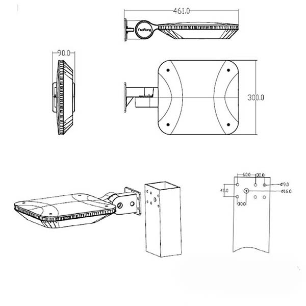 20w Commercial Parking Lot Lights 5000k Ip65 90w Mental Halide Equivalent With Dlc And Etl Listed (3)