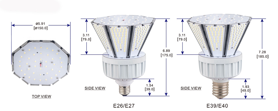 Corn Light Bulb 40W dimension