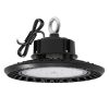150w Led Ufo High Bay Ip65 19,500lm 5700k With Ring Mounted Black Finish For Warehouse Lighting 250