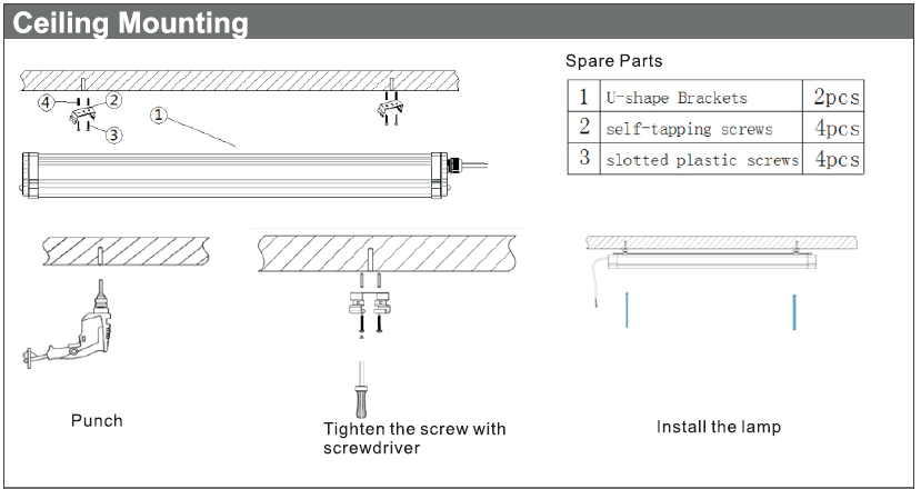 Led Vapor Light Installation