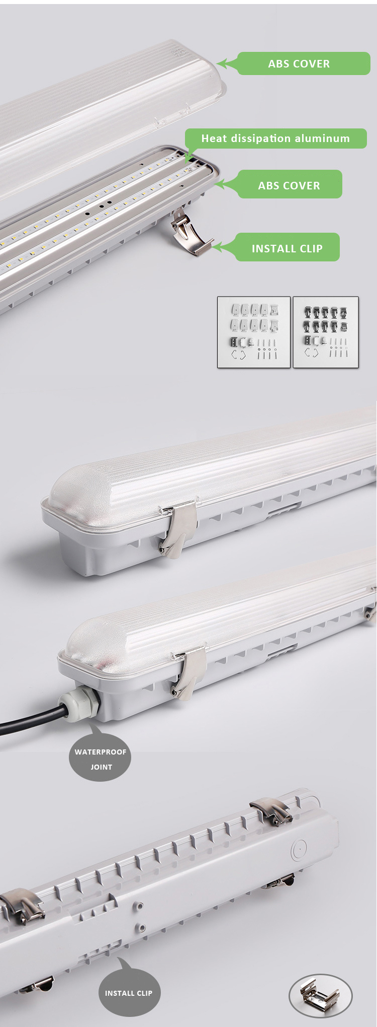 Led Vapor Lights 24w 4ft 2,640 Lumen 5000k With Bright White For Shop (1)