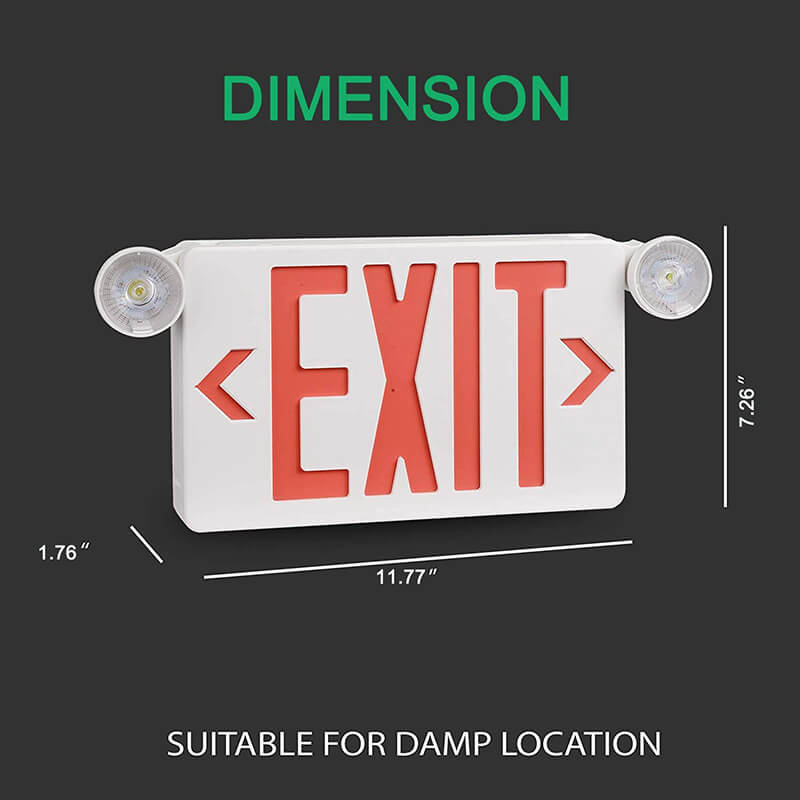 Usa Stock 3.5w Led Exit Light Sign With Emergency Lights 100 277vac For Shopping Malls (1)