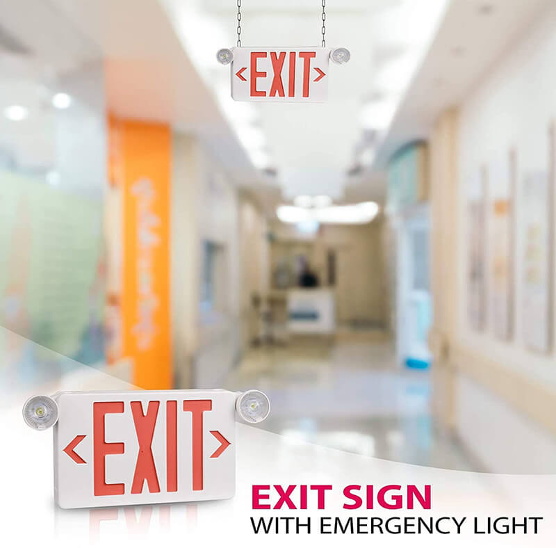 Usa Stock 3.5w Led Exit Light Sign With Emergency Lights 100 277vac For Shopping Malls (5)