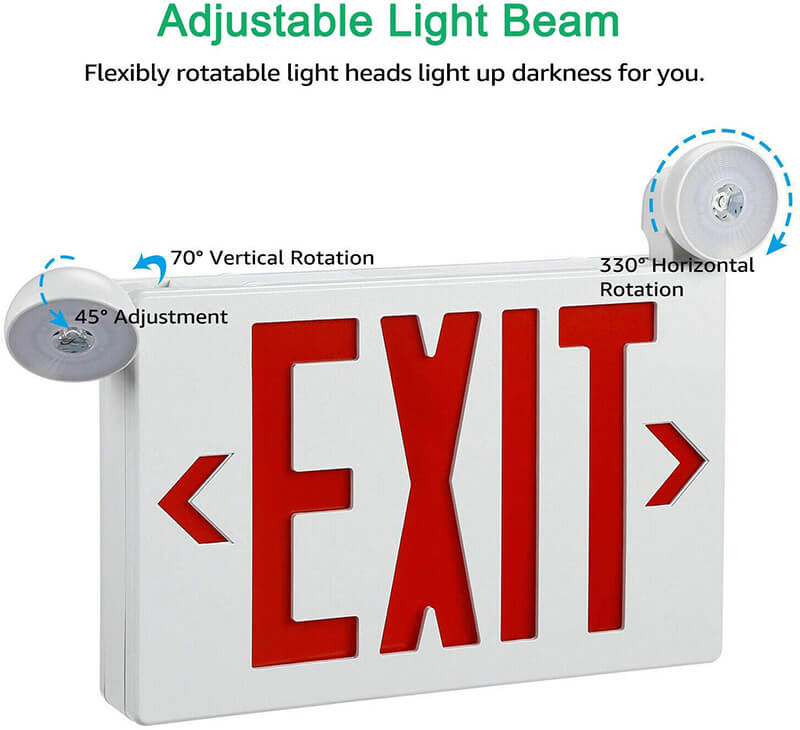 Usa Stock 3.5w Led Exit Light Sign With Emergency Lights 100 277vac For Shopping Malls (6)