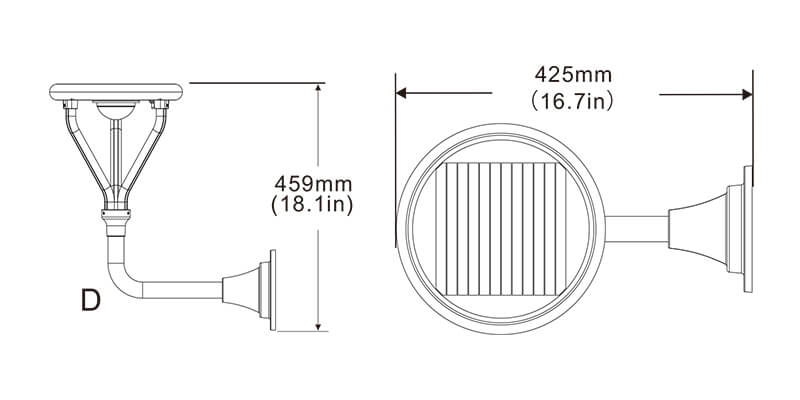 Wall Mounted 10w 10000lm Solar Garden Lights 3000k And 5000k Intergrated For Roadway (8)