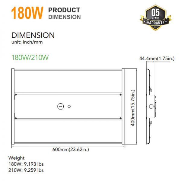 Led Linear Shop Light 180w 5000k 25200lm With Ul Dlc Etl Certificated For Workshop (4)