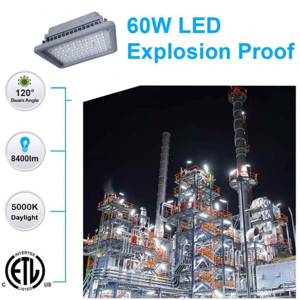 Hazardous Location Flood Lights 60w 1 Div 2 8,400 Lumens Ac100 277v Etl Ul Listed (2)