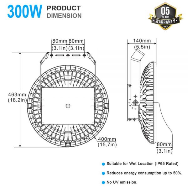 Stadium Led 300w Ip65 39000lm 5700k With 100 277vac Ul Listed 6.jpg