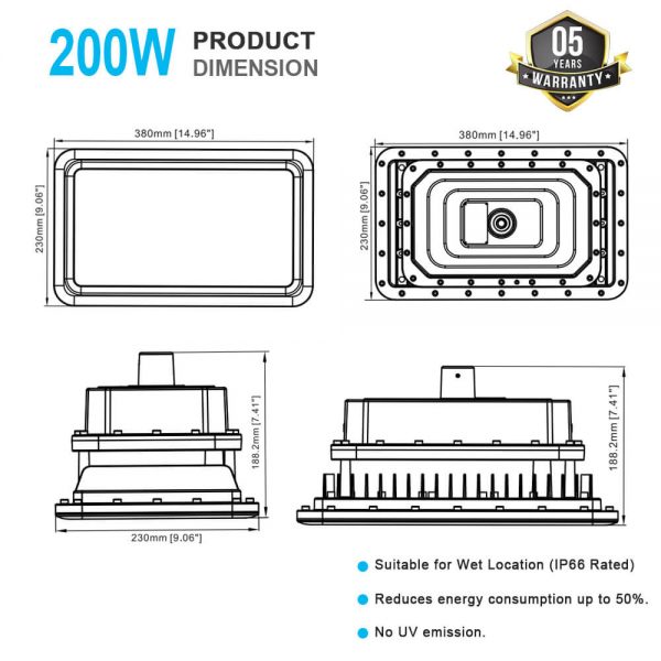 Hazardous Led 200w 27000 Lumens 5000k Ac100 277v For Hazardous Location 2