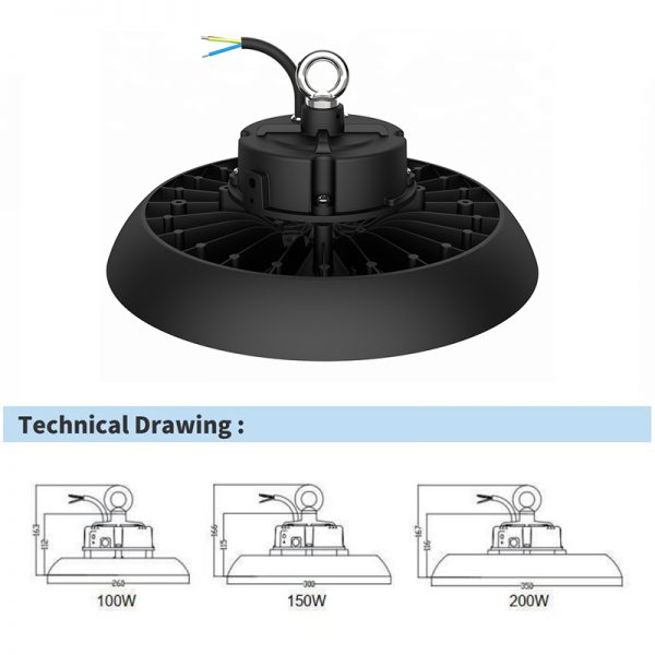 100w Ufo Led High Bay Lights 100 277v15000 Lumen 5000k For Warehouse Led Lights (2)