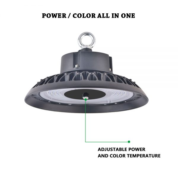 High Bay Led Ufo 100w 120w 150w All In One Lamp 3000k 4000k 5000k Black Finish For Warehouse Lighting (12)