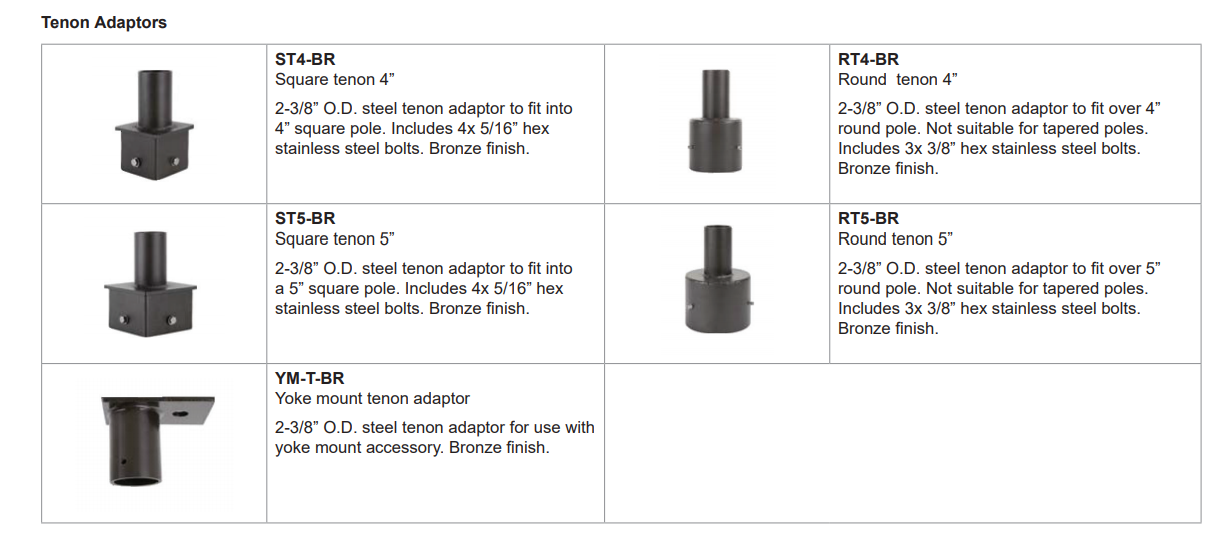 Tenon Adaptors