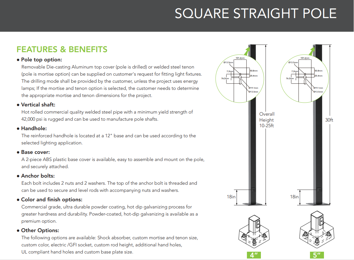 Square Lights Pole