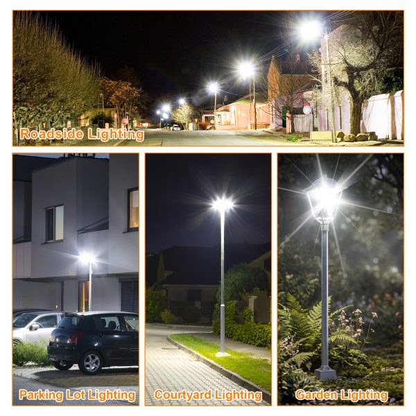 25w 30w 50w 75w All In One Post Top Area Light Ac100 277v Cct Adjustable 3000k4000k5000k White Finish With Etl Listed For Garden (5)