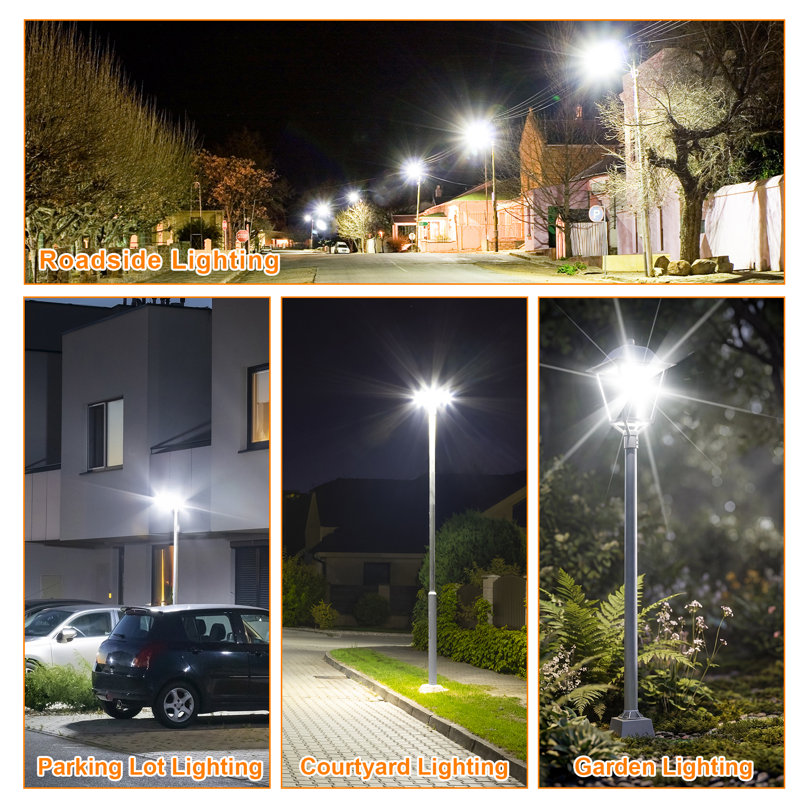 25w 30w 50w 75w All In One Post Top Area Light Ac100 277v Cct Adjustable 3000k4000k5000k White Finish With Etl Listed For Garden (5)