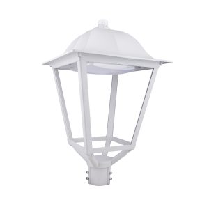 25w 30w 50w 75w All In One Post Top Area Light Ac100 277v Cct Adjustable 3000k4000k5000k White Finish With Etl Listed For Garden (6)