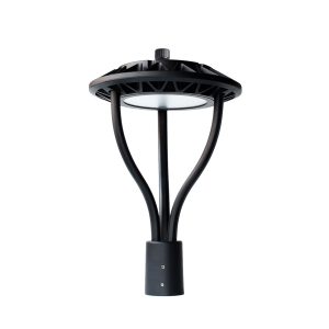 Etl Dlc Listed Post Top Led Light 25w30w50w75w Wattage Selectable And Cct Adjustable 3000k4000k5000k For Commercial Parks