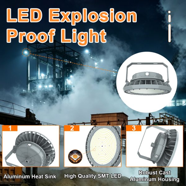 Class I Division Ii Hazardous Locations Luminaires 300w Ac100 277v 5000k Dimmable 42000lm Ip66 With Etl Ul Certified For Offshore Oil Rigs (5)