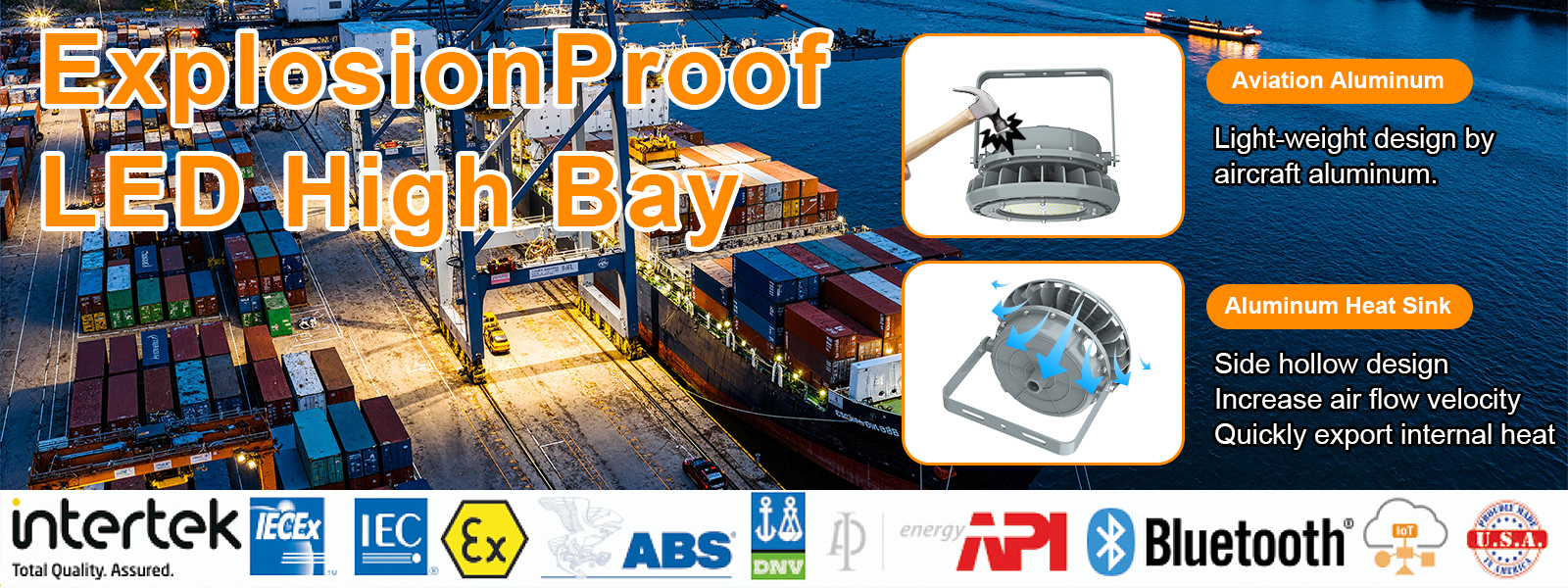Explosion Proof Led High Bay Lamp 80w Ac100 277v 5000k Dimmable 10800lm Ip66 With Etl Ul Listed For Recycling Yard (8)