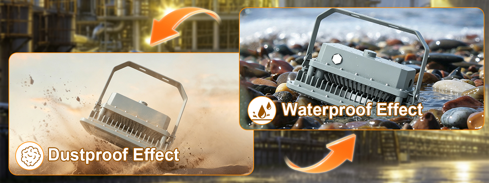Explosion Proof Work Light Ac100 277v 400w Ip66 5000k 56000lm With Adjustable Trunnion Bracket For Chemical Plant (5)