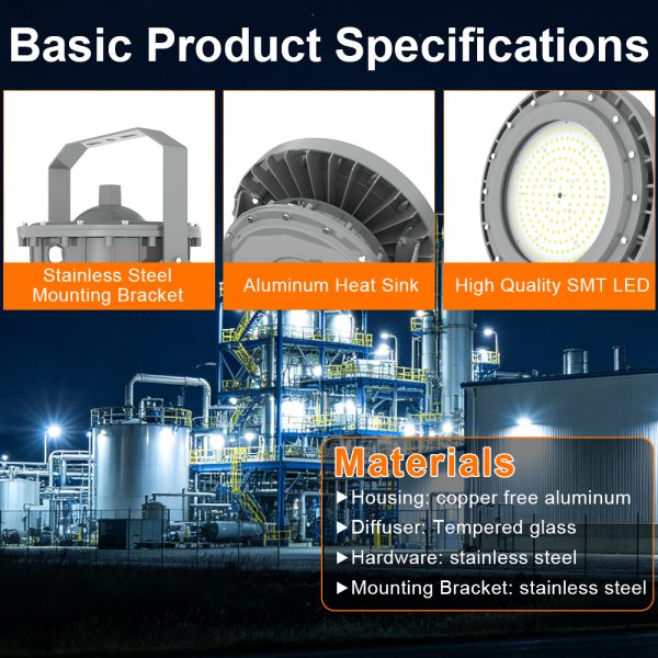 Led Hazardous Location Lighting 200w Ac100 277v Dimmable 27000lm 5000k Ip66 With Etl Ul Certified For Chemical Industry (3)