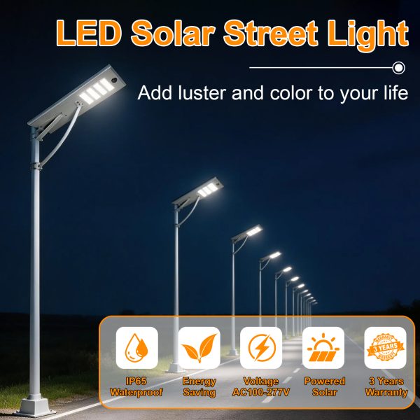Led Solar Shoebox Street Light Dusk To Down 80w Cct Adjustable 5000k6000k Ip65 With Pir Sensor For Parking Lots (4)