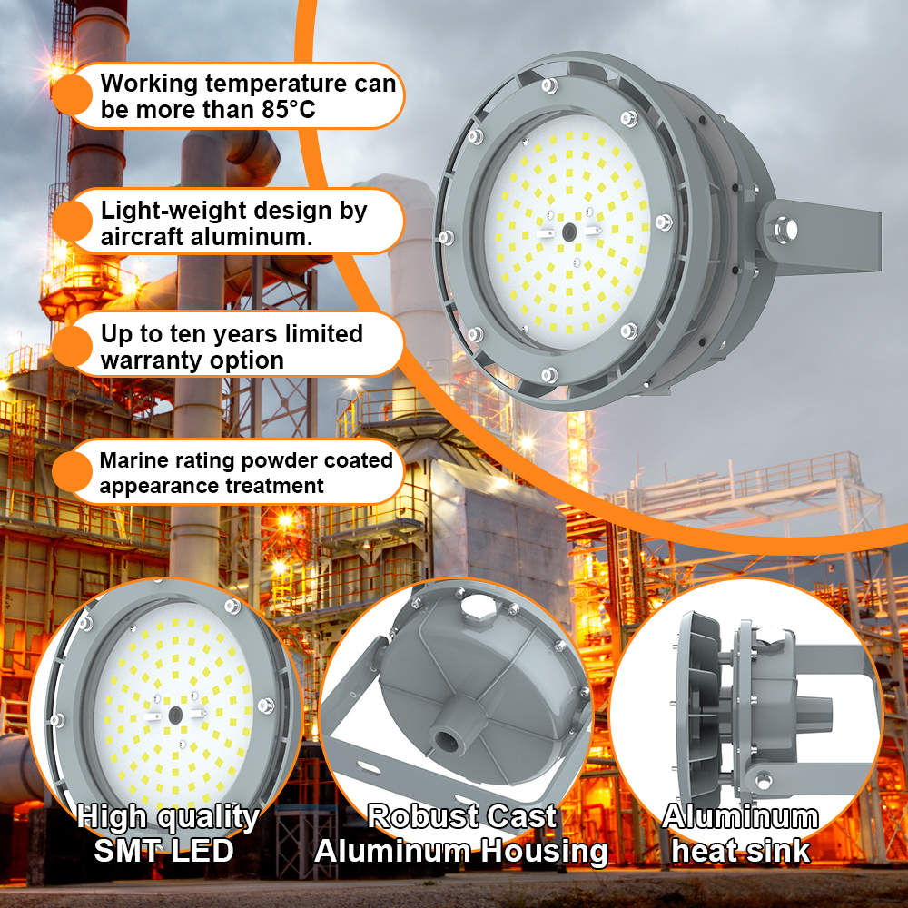 Portable Explosion Proof Lamp 60w Ac100 277v 5000k Dimmable 8100lm Ip66 With Adjustable Trunnion Bracket For Hazardous Locations (3)
