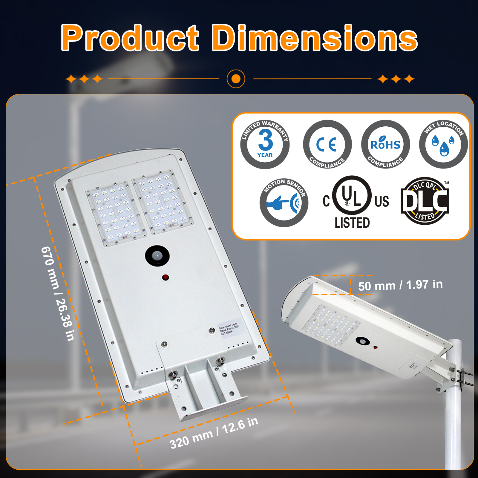 Street Lamp Solar 30w Cct Adjustable 5000k6000k Dusk To Down Ip65 With Pir Sensor For Pathway Lighting (5)