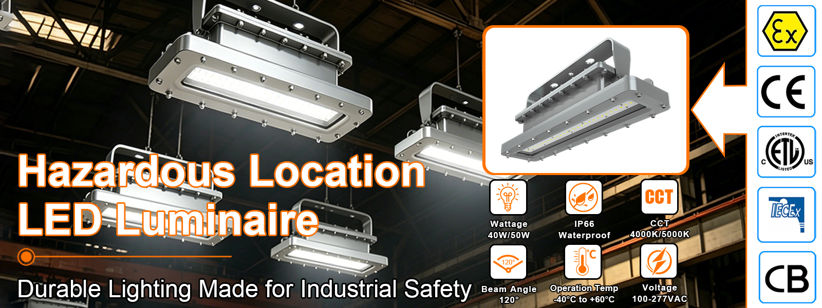 2ft Explosion Proof Led Linear Light 40w Ac100 277v 5000k Ip66 With Etl Ul Listed For Class I Division I Hazardous Location (9)