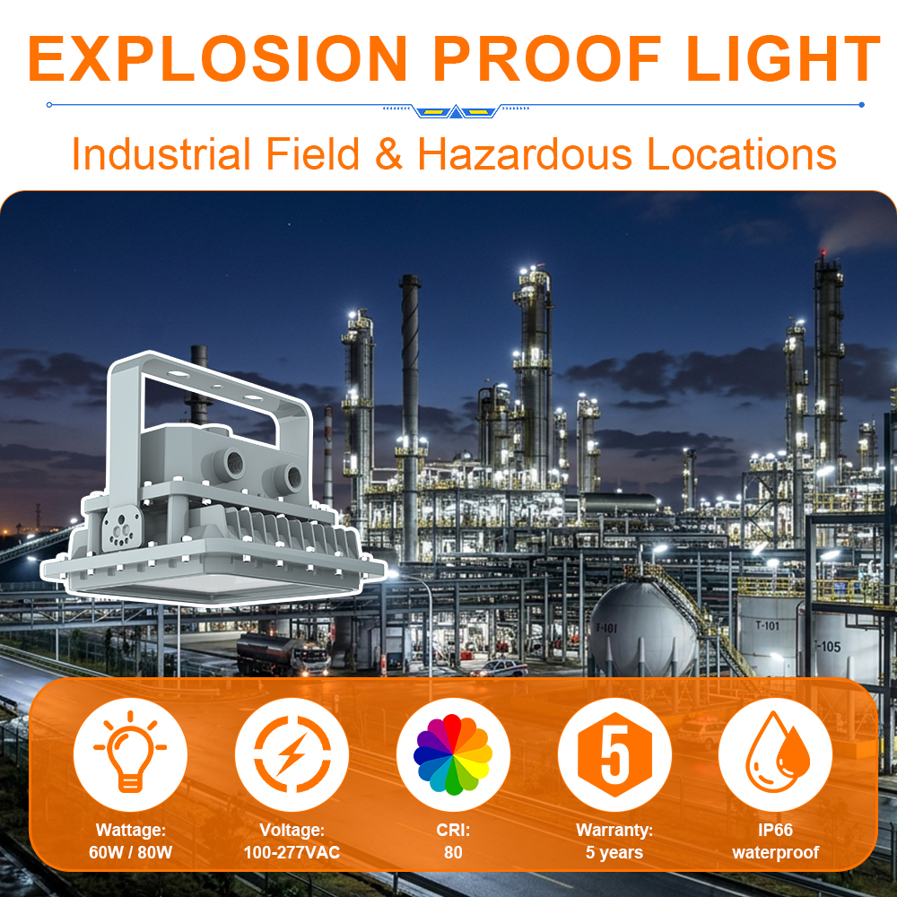 80w Explosion Proof Led Flood Light Ac100 277v 11200lm 5000k Dimmable Ip66 Etl Ul Listed With Adjustable Trunnion Bracket For Mining Site (2)