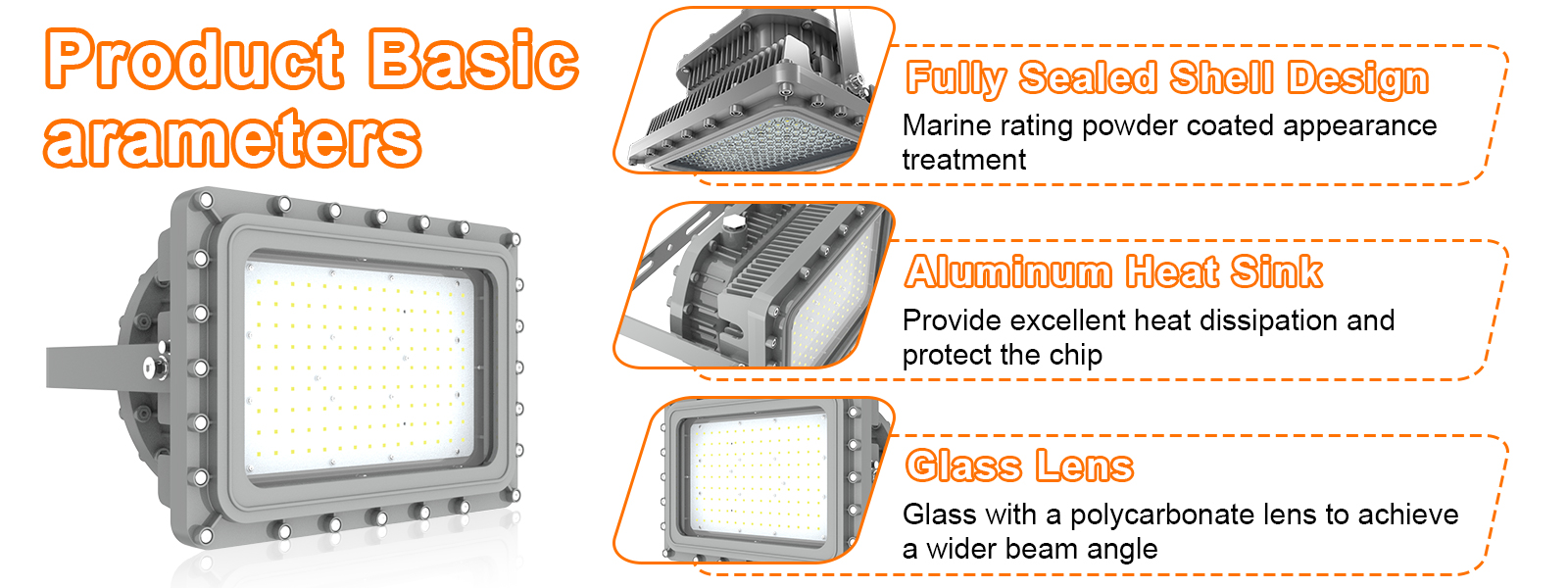 Explosion Proof Lighting 150w 0 10v Dimmable 20250lm 5000k Ip66 Ac100 277v Etl Ul Listed For Class I Division I Hazardous Location (5)