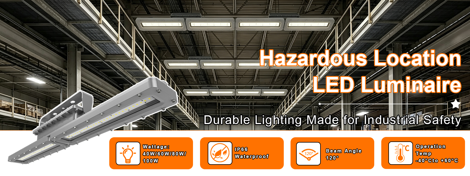 Explosion Proof Linear Led Light 60w 4ft Ac100 277v Dimmable 5000k Ip66 With Etl Ul Listed For Warehouse (5)