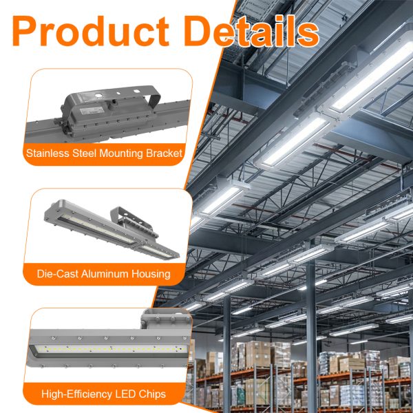 Explosion Proof Linear Led Light 60w 4ft Ac100 277v Dimmable 5000k Ip66 With Etl Ul Listed For Warehouse (7)