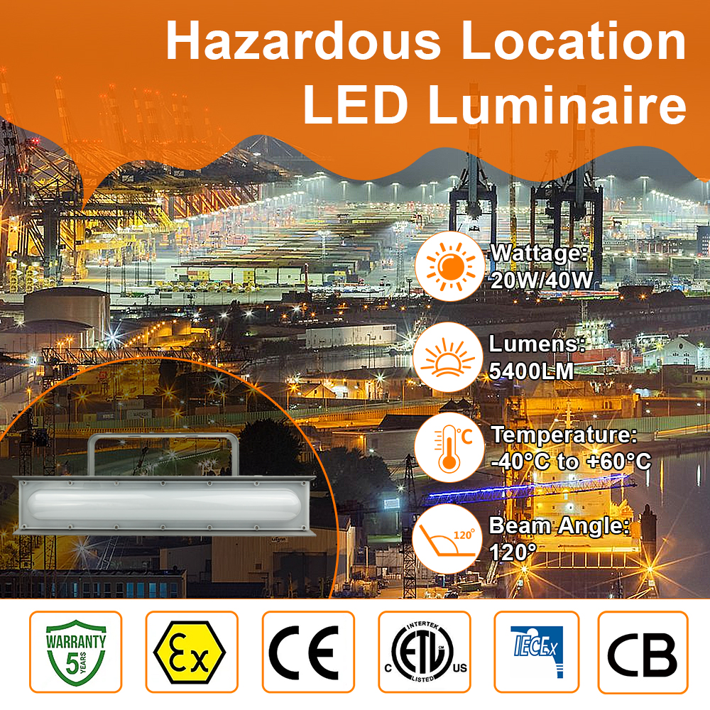Hazardous Location Led Light Fixtures 2ft 20w Ac100 277v 4000k Class I Division Ii Ip66 With Etl Ul Listed (1)
