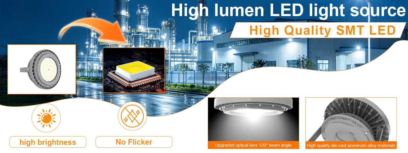 High Bay Explosion Proof Led Light 250w Ac100 277v Dimmable 35000lm 5000k Ip66 Beam Angle 120° For Industrial Sites (5)