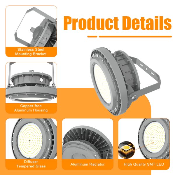 High Bay Explosion Proof Led Light 250w Ac100 277v Dimmable 35000lm 5000k Ip66 Beam Angle 120° For Industrial Sites (7)