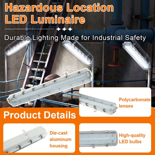 Led Linear Hazardous Location Fixture 60w 4ft Ac100 277v Dimmable 8100lm 5000k Ip66 Etl Ul Listed For Gas Stations (6)