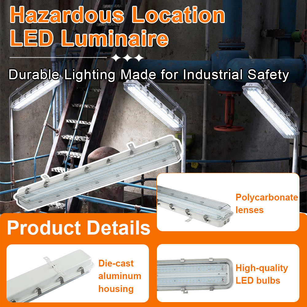 Led Linear Hazardous Location Fixture 60w 4ft Ac100 277v Dimmable 8100lm 5000k Ip66 Etl Ul Listed For Gas Stations (6)