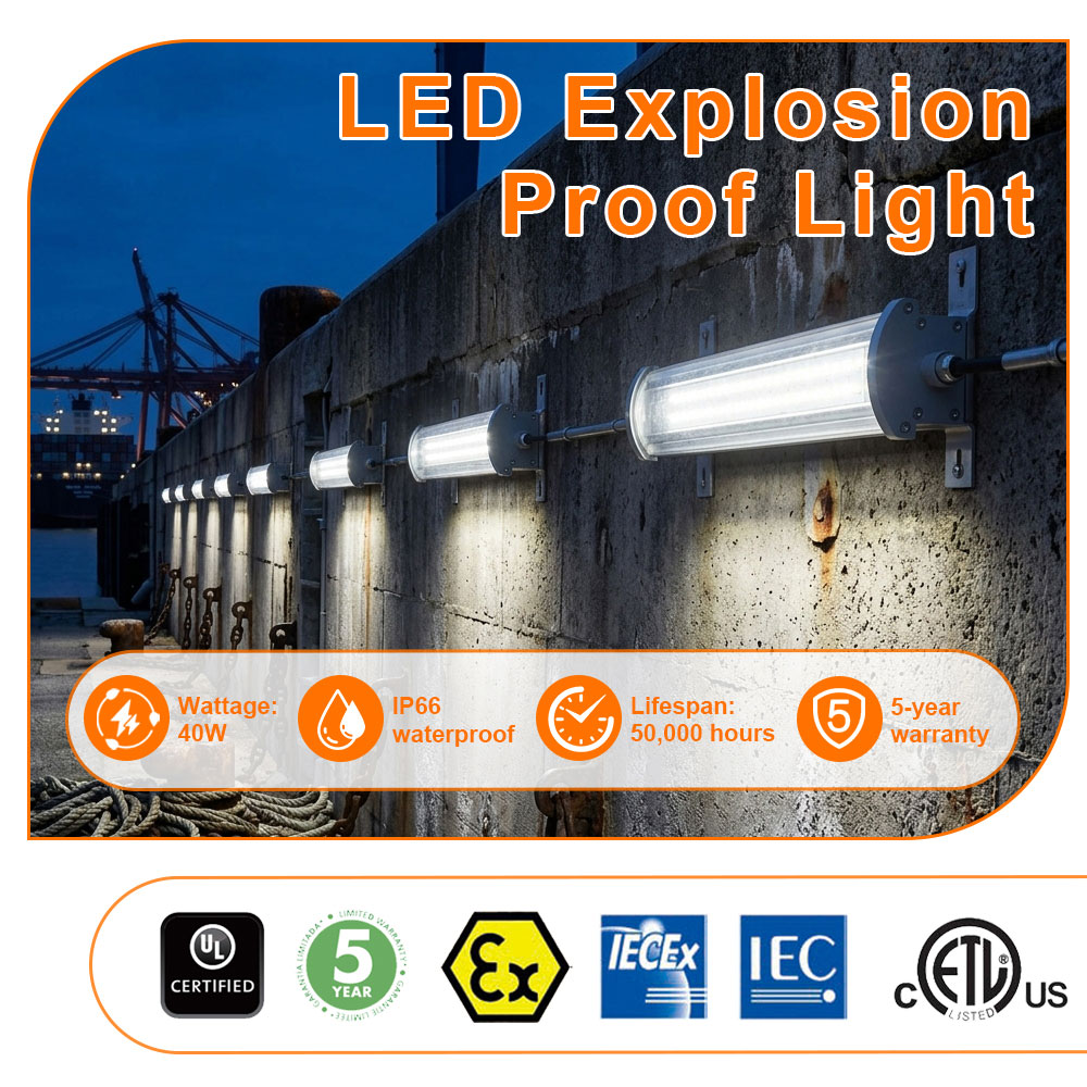 Linear Led Light 40w 2ft Ac100 277v Dimmable 5000k 5600lm Ip66 With Etl Ul Listed For Hazardous Locations (2)