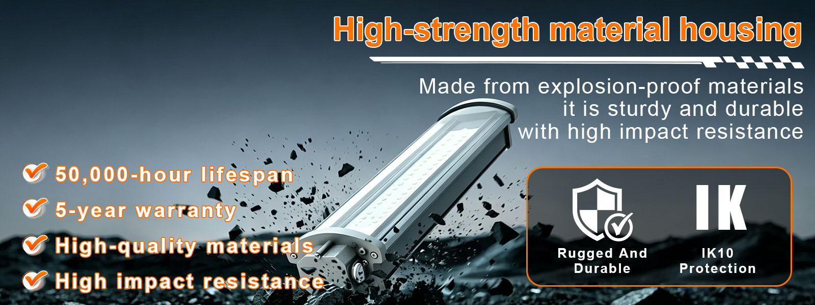 Linear Led Light 40w 2ft Ac100 277v Dimmable 5000k 5600lm Ip66 With Etl Ul Listed For Hazardous Locations (4)