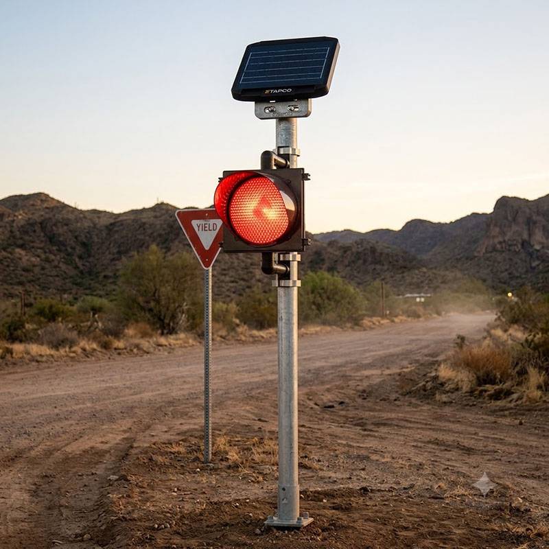 Solar Beacon Flashing Warning Light 13w (6)