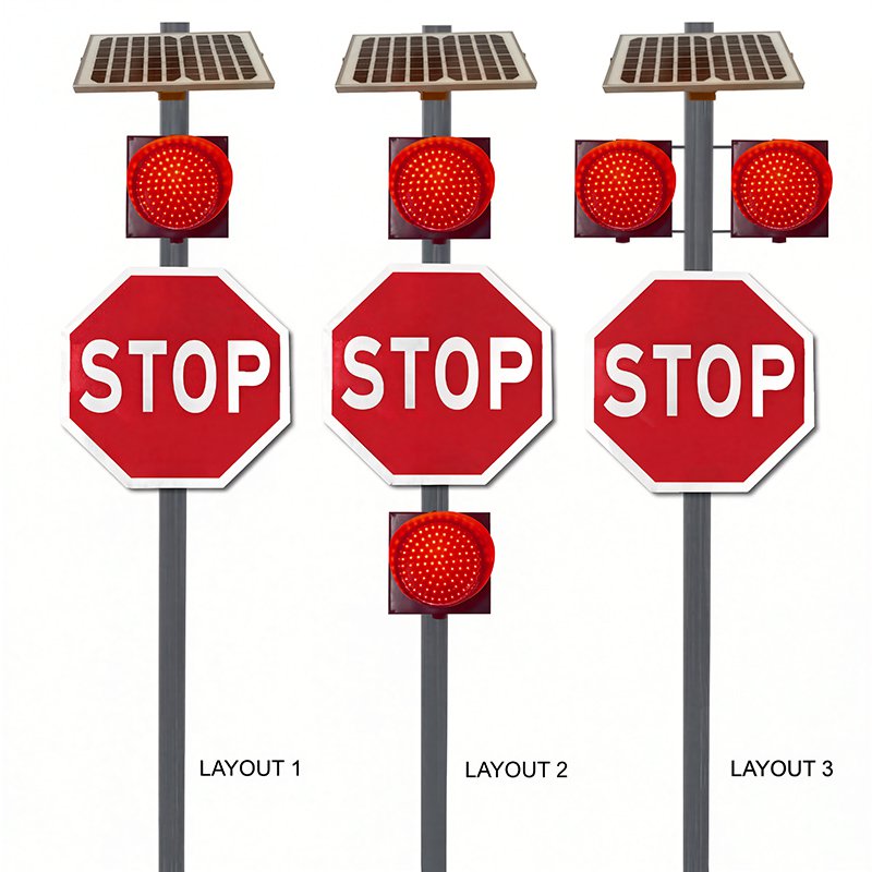 Solar Flashing Stop Sign 10w Red (10)