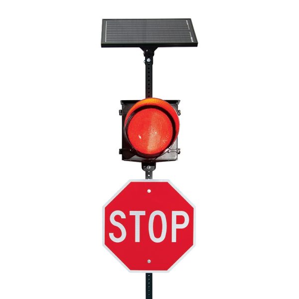 Solar Flashing Stop Sign 10w Red (4)