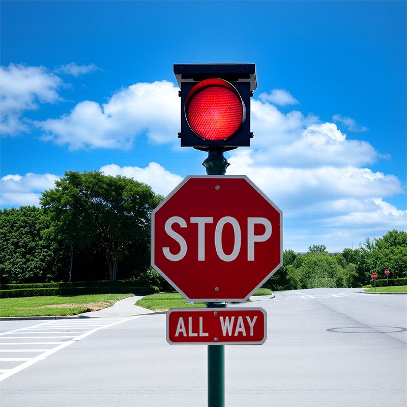 Solar Flashing Stop Sign 10w Red (5)