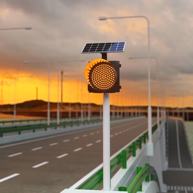Solar Powered Amber Flashing Lights Ac85~230v (1)
