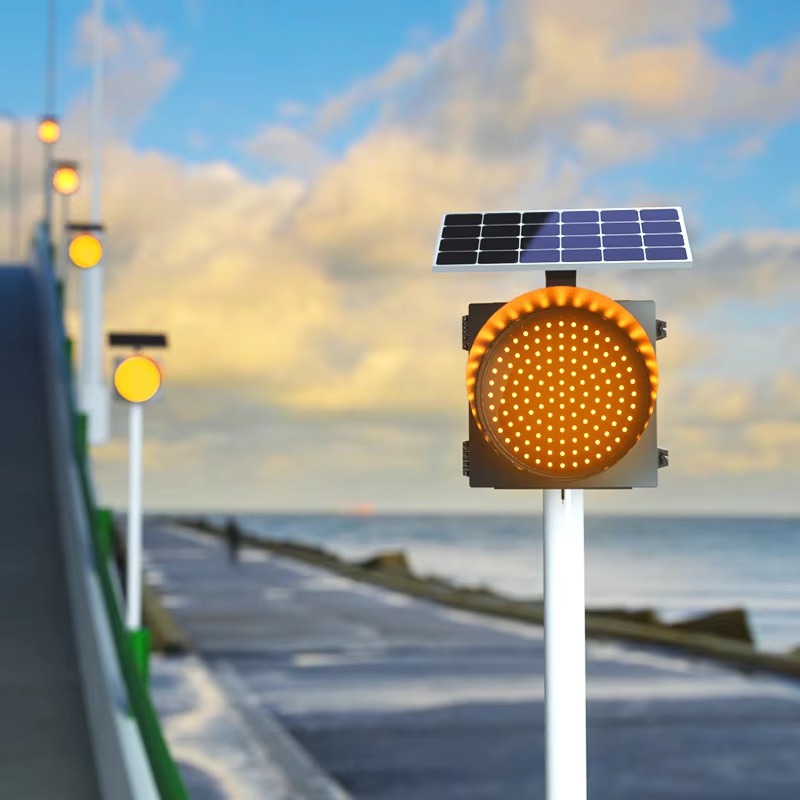 Solar Powered Amber Flashing Lights Ac85~230v (2)