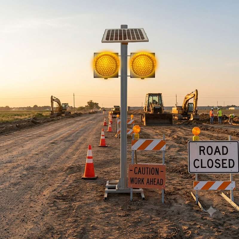 Solar Powered Flashing Beacon 8 10w (1)