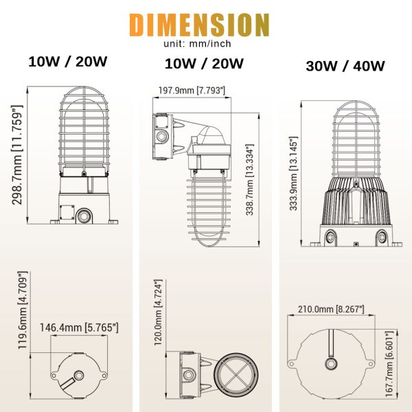 10w Ip65 Explosion Proof Emergency Light Ac120 347v For Dust Workshop For Class I Division Ii (11)