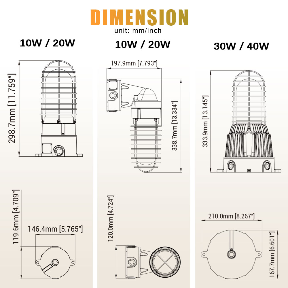 10w Ip65 Explosion Proof Emergency Light Ac120 347v For Dust Workshop For Class I Division Ii (11)