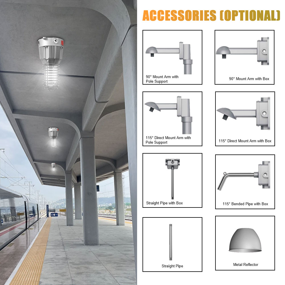 10w Ip65 Explosion Proof Emergency Light Ac120 347v For Dust Workshop For Class I Division Ii (9)